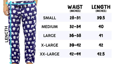 Men's Flannel Sleep Pant Size Chart - reinasilviagalapagos