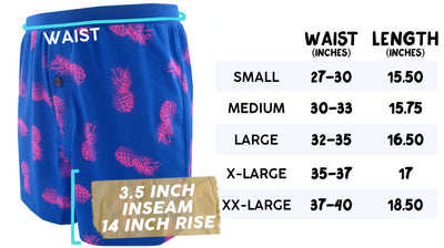 reinasilviagalapagos Men's Knit Boxer Pyjama Shorts Size Chart